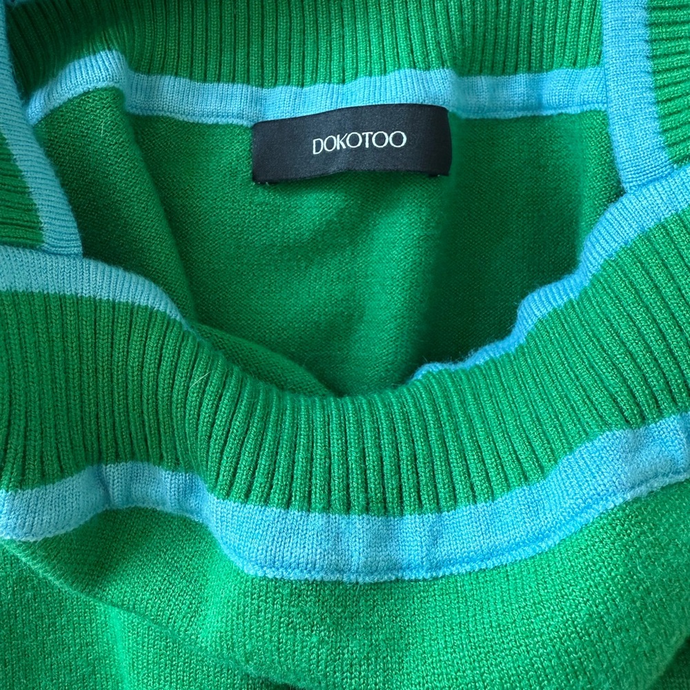 Dokotoo Vibrant Green and Blue Women's Tank Top - Picture 4 of 5